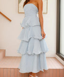 Stylish Strapless Backless Cake Dress in Vibrant Colors