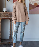Lantern Style Dress With Lace Sleeves And Hooded Top