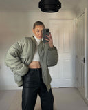 Relaxed Womens Baseball Style Jacket For Everyday Wear