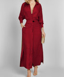 Slim-Fit Strappy Solid Color Blouse Dress For All Occasions