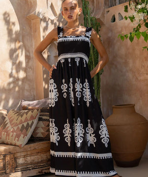 Vacation-Style Halter Top Beach Dress with High Waist Skirt