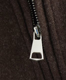 Pure Color Wide Zip Wool Coat With Classic Fit Beige