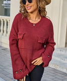 Relaxed Round Neck Sweater For Everyday Comfort Wear