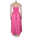 Solid Color One-Shoulder Flower Hollowed Dress for Summer