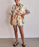 Casual Home Wear Cartoon Collar Pullover Short Pants Apricot