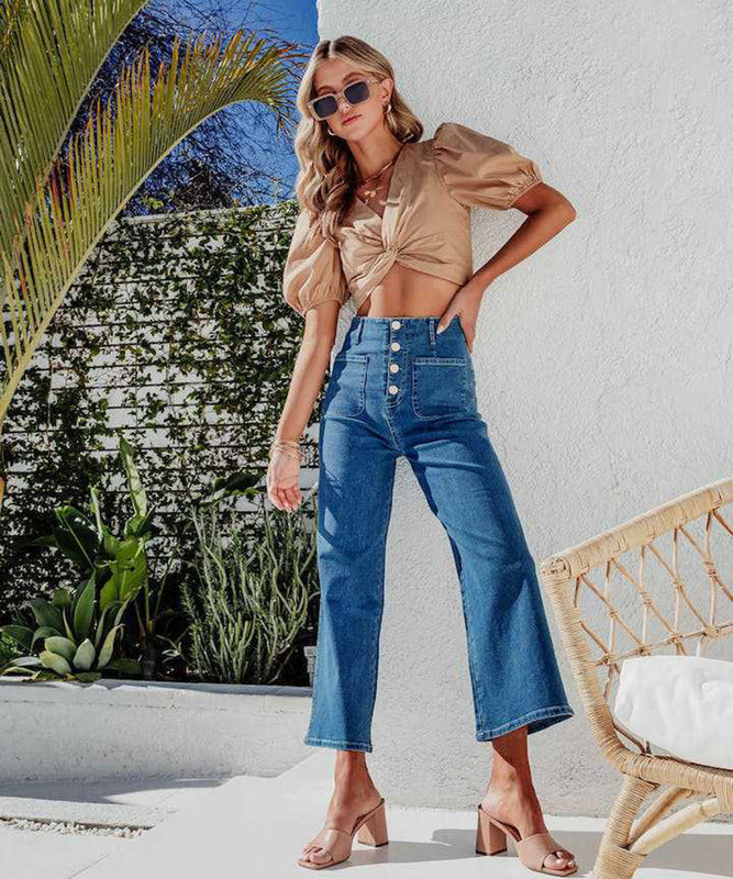 Chic High-Rise Straight-Leg Trousers