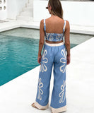 Floral Camisole And Wide Leg Pants Set Multicolor Chic