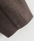 Pure Color Wide Zip Wool Coat With Classic Fit Beige