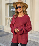 Relaxed Round Neck Sweater For Everyday Comfort Wear