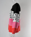 Classic Womens Leopard Patchwork Relaxed Knit Sweater