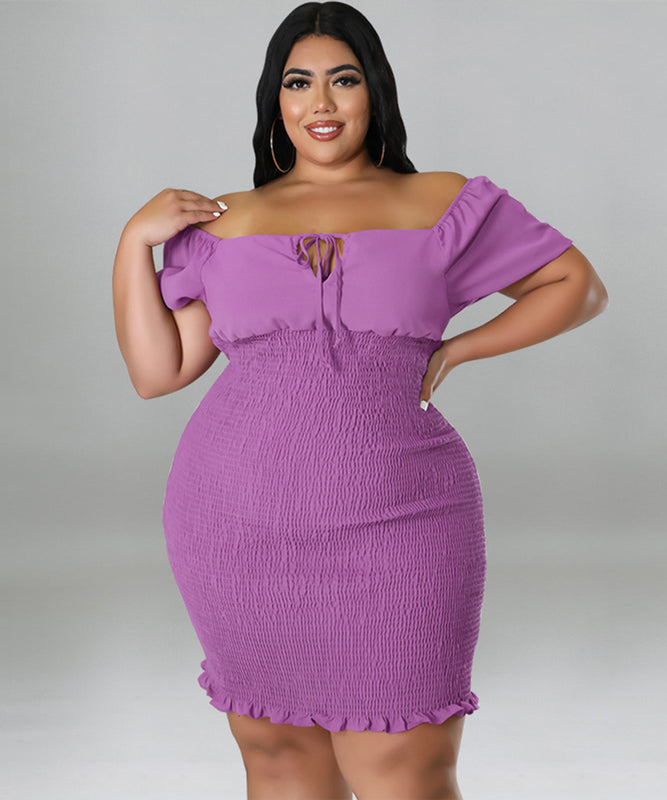 A Line Neck Dress With A Hip Wrap For Effortless Elegance
