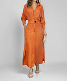 Slim-Fit Strappy Solid Color Blouse Dress For All Occasions