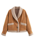 Classic Relaxed Coat With Turned-Down Collar For Winter