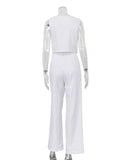 Chic Women's Sleeveless Vest and Long Pants Two-Piece Set