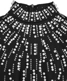 Slim-Fit Beaded Strapless Dress With Rhinestones Evening