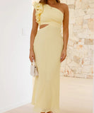 Fashionable One Shoulder Slimming Dress in Vibrant Colors