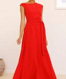 Elegant Sexy Tie Dress in Solid Colors for Effortless Style