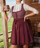 Waist Cinching Patchwork Short Dress for Women in Yellow and Wine