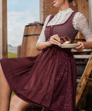 Waist Cinching Patchwork Short Dress for Women in Yellow and Wine
