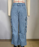 Women Wide Leg Jeans Cowboy Style Loose High Waisted