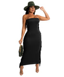 Sexy Solid-Color Women's Dress With Body-Hugging Tassels for Nightlife