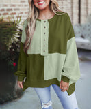 Casual Patchwork Collar Long Sleeve Pullover Soft And Cozy