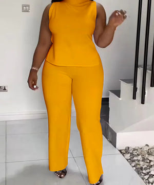 Stylish Solid Color Casual Sleeveless Pantsuit for Every Occasion