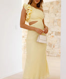 Fashionable One Shoulder Slimming Dress in Vibrant Colors
