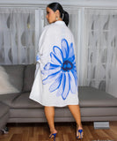 Classic Printed Shirt Dress With Lapel Collar Slim Fit