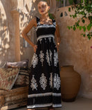 Vacation-Style Halter Top Beach Dress with High Waist Skirt