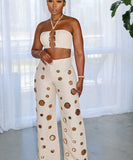 Sexy Slits Fitted Two-Piece Set in Black Yellow Apricot White