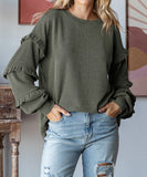 Lantern Style Dress With Lace Sleeves And Hooded Top