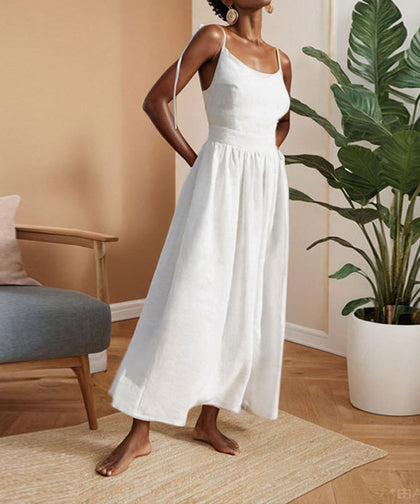 Flattering V-Neck Halter Maxi Dress