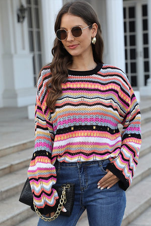 Chic Crew Neck Hollow-Out Swimsuit Cover-Up