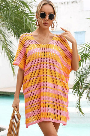 Chic Hollowed Out Beach Cover-Up with Adjustable Rope Tie for Summer Style