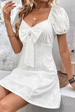 Chic Backless White Square Neck Midi Dress