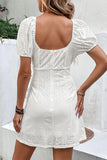 Chic Backless White Square Neck Midi Dress