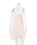 Elegant V-Neck Crepe Split Halter Dress for Any Occasion