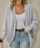 Batwing Sleeve Cardigan Loose Knit Coat Nylon Elastane