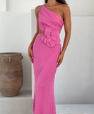 Sexy Plunging Neckline Form-Fitting Solid Color Dress