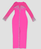 Glamorous Hot Drill See-Through Splice Split Dress