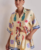 Casual Home Wear Cartoon Collar Pullover Short Pants Apricot