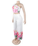 Relaxed Off Shoulder Two Piece Set With Wide Leg Pants