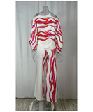 Classic Allover Plaid Batwing Sleeve Two Piece Set Outfit