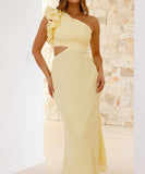 Fashionable One Shoulder Slimming Dress in Vibrant Colors