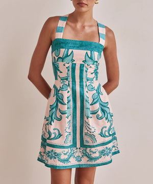 Stylish Women's Printed Halter Dress in Vibrant Colors