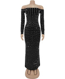 Slim Fit Sequin Dress With Arm Covers For Evening Glam