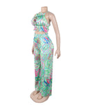 Stylish High-Necked Vest and High-Waisted Trousers Set
