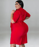 Elegant Solid Color Short Sleeve Blouse Dress Lightweight and Stylish