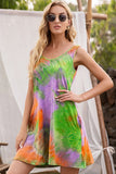 Halter Neck Tie-Dye Pocketed Crew Dress
